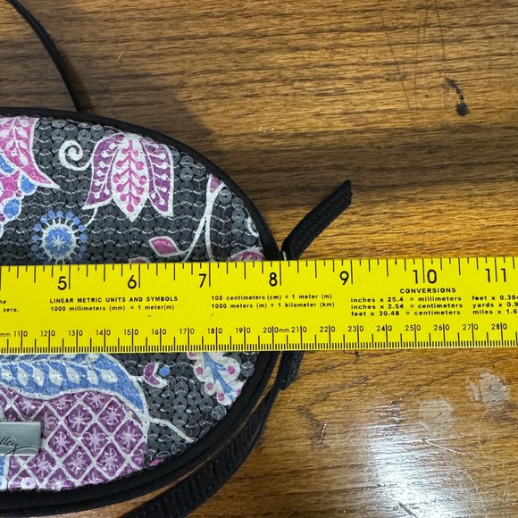 Vera Bradley Shimmer Sequin Crossbody Purse Retired Alpine Floral Zip - Picture 7 of 11